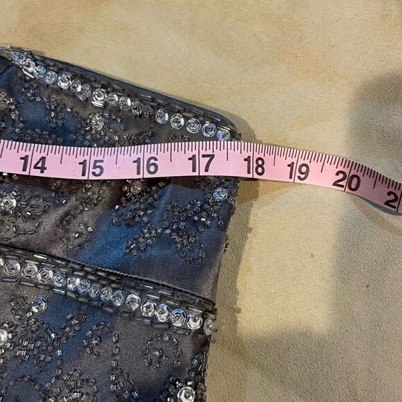 David’s Bridal Studio Gray Strapless Embellished Midi Dress Size 12 - Picture 7 of 11